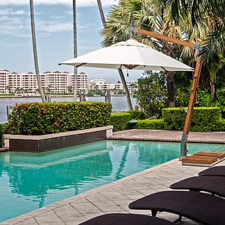 Bambrella Levante Side Wind outdoor patio umbrella