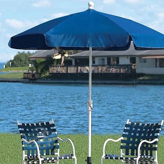 FiberBuilt 7.5 ft 6 Rib Hexagon Round Garden Umbrella